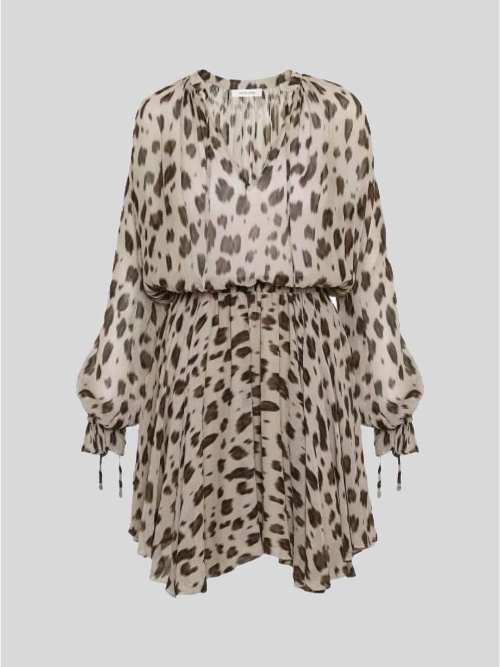Anine Bing Leopard-Print Mini Dress in Cream and Brown